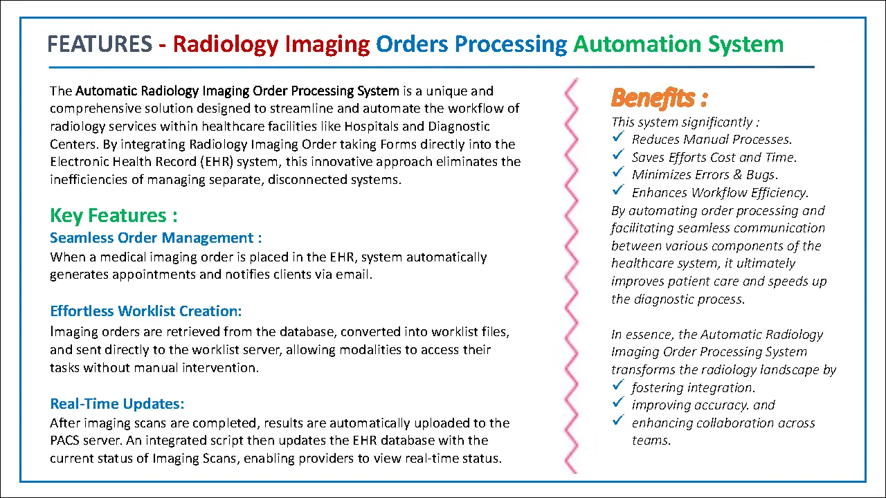 radiology dicom imaging orders processing automation