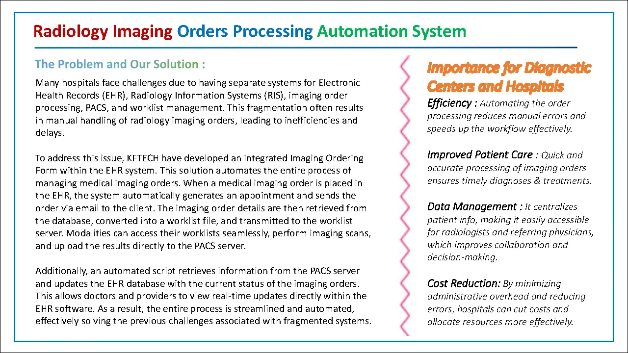 radiology dicom imaging orders processing automation
